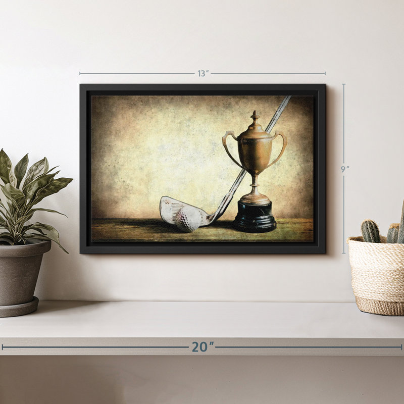 "Art mural trophée de golf", H 9 po x l 13 po