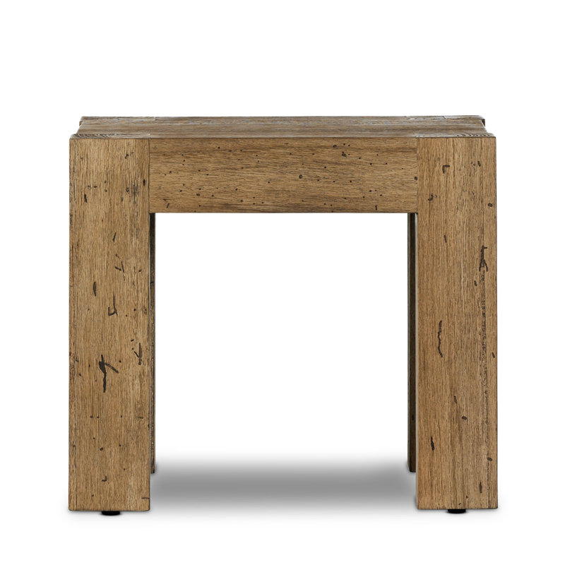 Abaso End Table, Rustic Wormwood Oak/Black