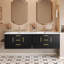 Meuble-lavabo mural 36 po avec lavabo en résine, armoire de rangement flottante et 2 tiroirs pour salle de bain moderne