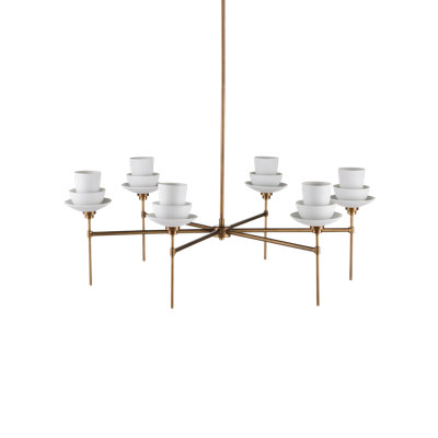 Lustre classique / traditionnel à 6 lumières de style bougie Etiquette