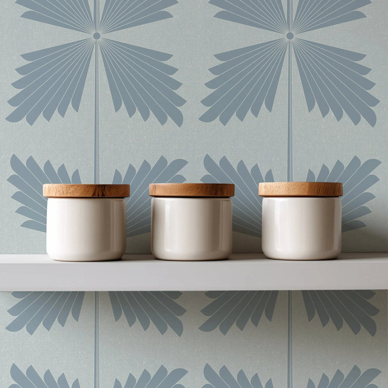 Palmetto - Wallpaper, Peel & Stick, Blue Gray