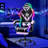 Hoffree Massage Ergonomic Gaming Chair with Bluetooth Speakers and RGB LED Lights-100105943