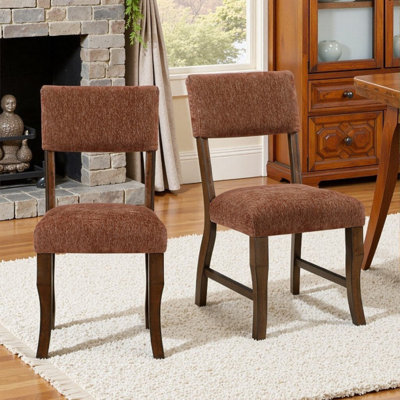 Ensemble de 2 chaises d'appoint rembourrées avec structure en bois et tissu texturé