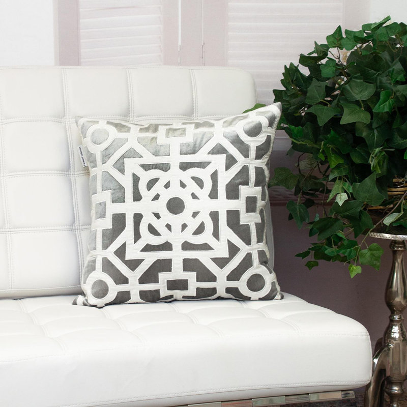 Parkland Collection Hazel Transitional Gray Throw Pillow, Gray