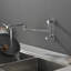 Robinet de cuisine mural à bras articulé pliable, robinet de cuisine à deux poignées en laiton massif pour utilisation sur une cuisinière-129787133
