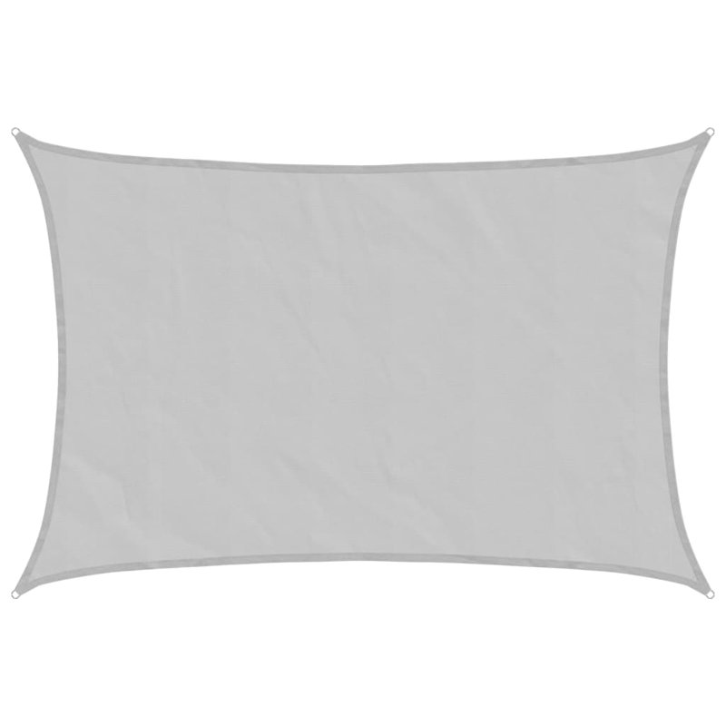 Calore 100% Polyester Oxford Rectangle Shade Sail, Light Grey, 3m x 4.5m