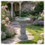 16.54" Magnesium Oxide Garden Bird Bath Statue with Decorative Bird Figurines, Grey Pedestal Birdbath for Outdoor Lawn Patio Decor