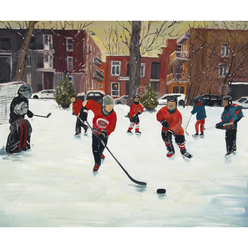 Young Hockey Players Canvas | Man Cave Hobbies Decor
