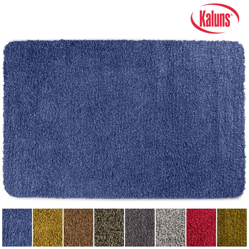 Blue Non-Slip Outdoor Doormat with Highly Absorbent Fibers