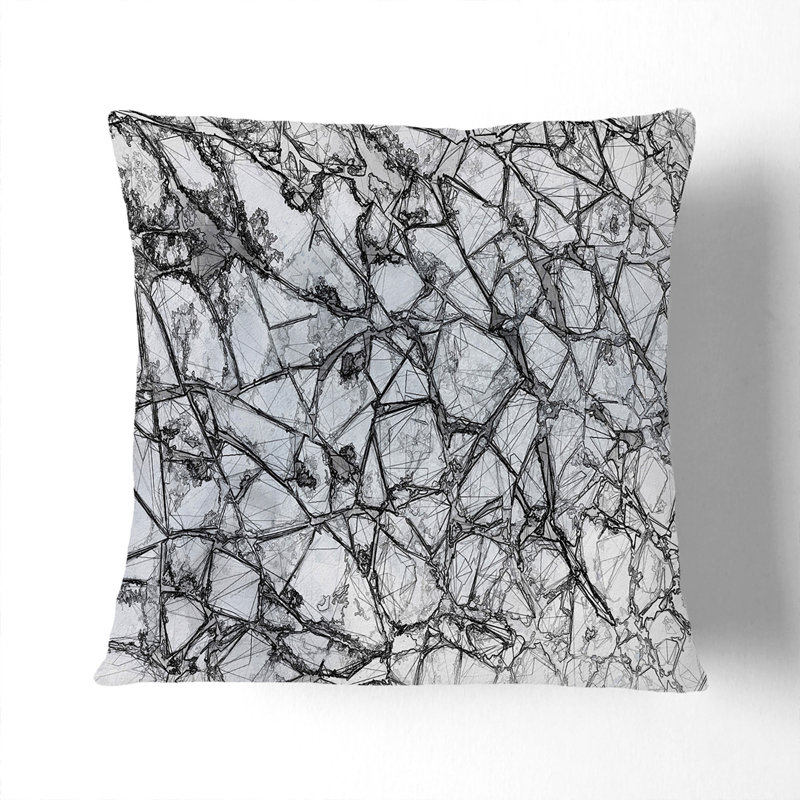 Abstract Square Throw Cushion, Stone, 40cm H x 40cm W x 15cm D