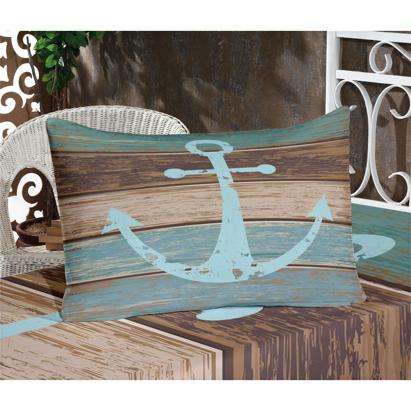 Ambesonne Rustic Fitted Sheet & Pillow Sham Set, Pale Blue Brown Teal, Twin-XL Sheet Set + 1 Fitted Sheet + 2 Pillowcases