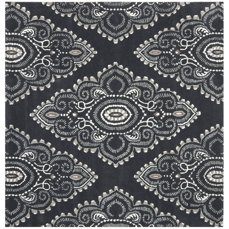 Kouerga bHand Tufted Wool Geometric Rug, Square 7'