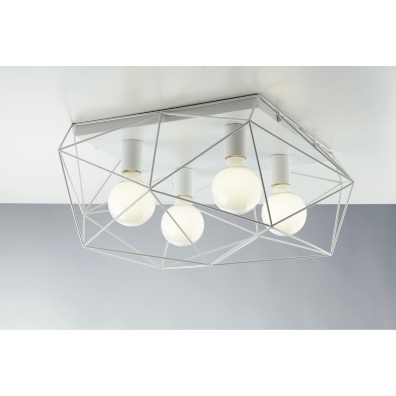 Confucius Flush Mount, White, White
