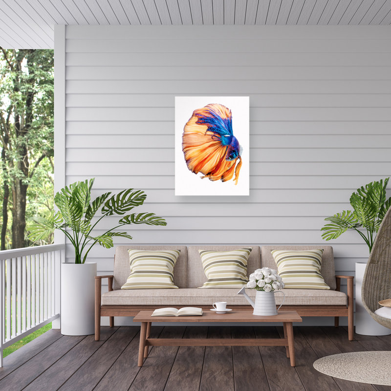 Andi Halil  Yellow A Blue Outdoor  Canvas, H 16 po x l 24 po