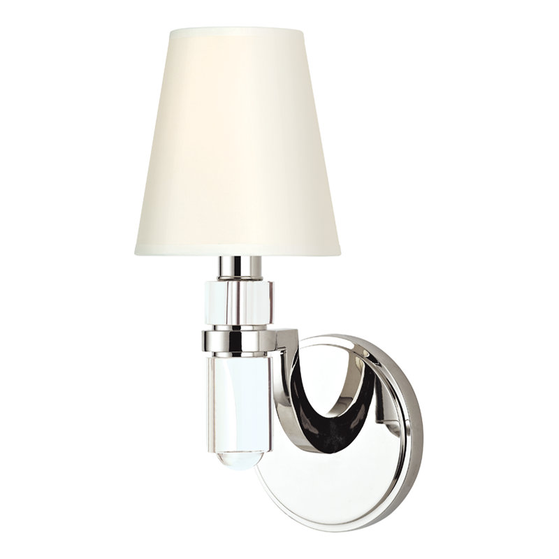 Dayton Candle Wall Light, Aged Brass, White