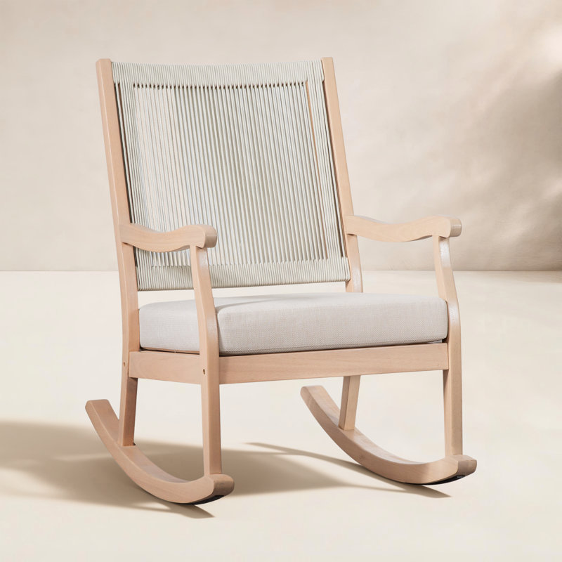 Chaise berçante d'extérieur en bois d'eucalyptus