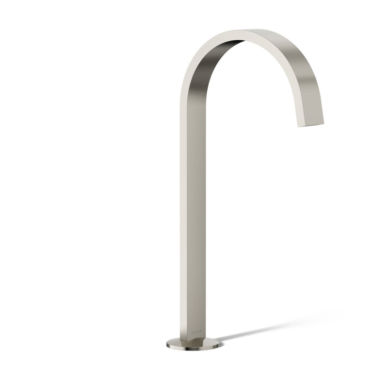 Components Bathroom Sink Spout With Ribbon Design, Polished Nickel
