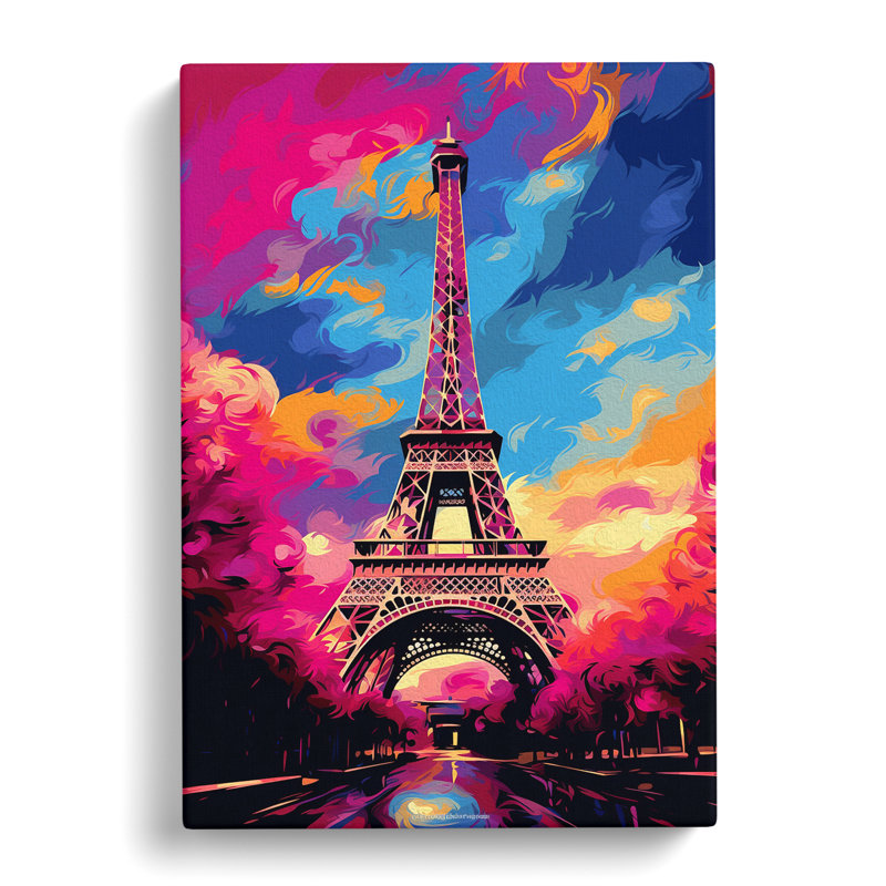 Eiffel Tower Pop - Wrapped Canvas Print, 60cm H x 40cm W x 3cm D