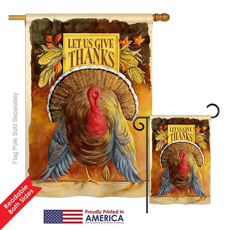 Double Sided Polyester Thanksgiving Flag Set