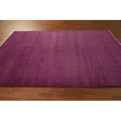 Vegetable Dye Purple Gabbeh Persian Area Rug 6x9