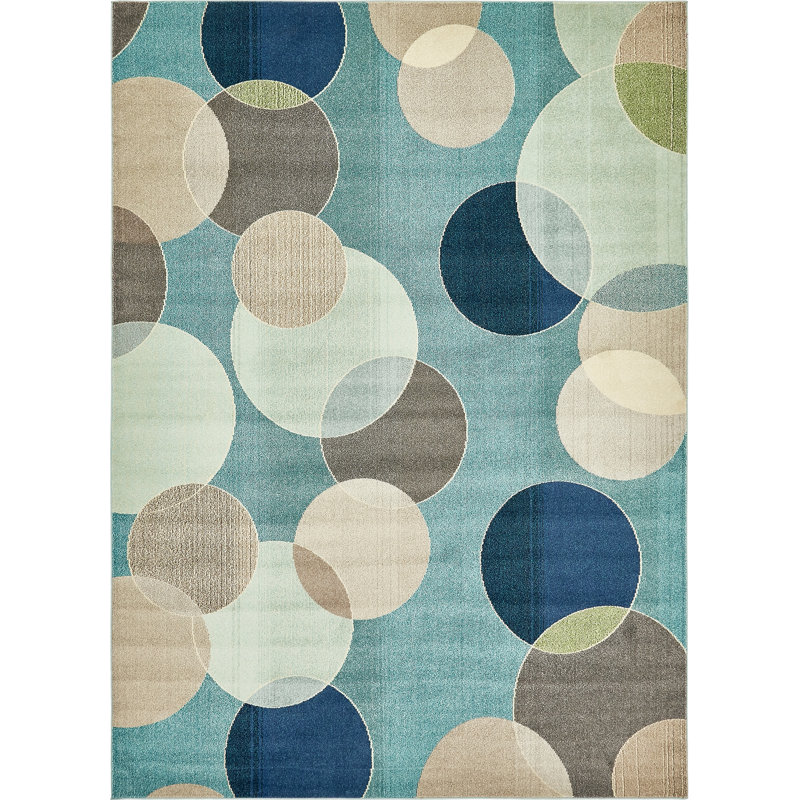 Dews Washable Geometric Indoor Rug, Rectangle 5'1" x 8'