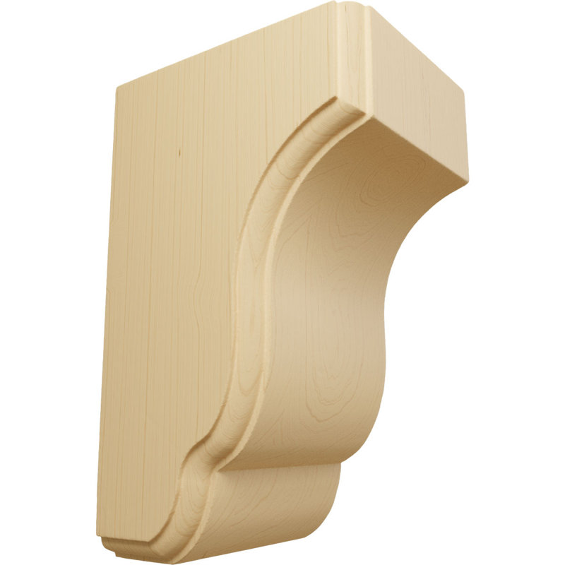 3 1/2"W x 4"D x 6 1/2"H Capistrano Mission Corbel, Alder (2-Pack), Alder, 6.5" H x 3.5" W x 4" D