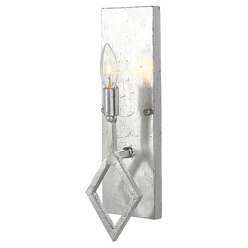 Sarah Candle Wall Light, Silver Leaf