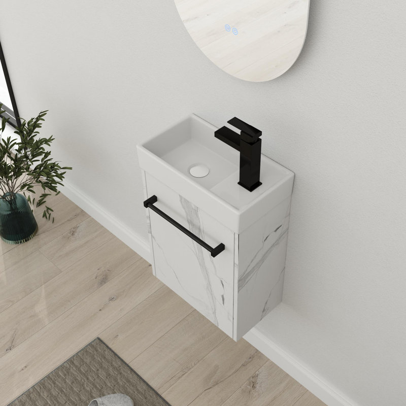16" Single Bathroom Vanity With Ceramic Top