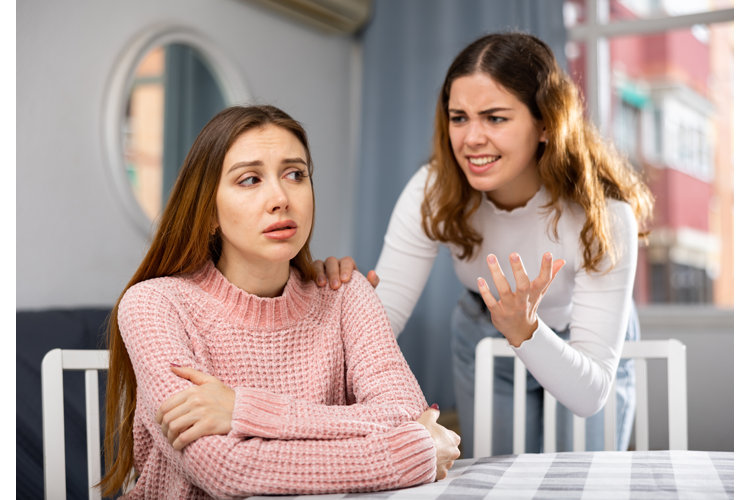 Women arguing about decor