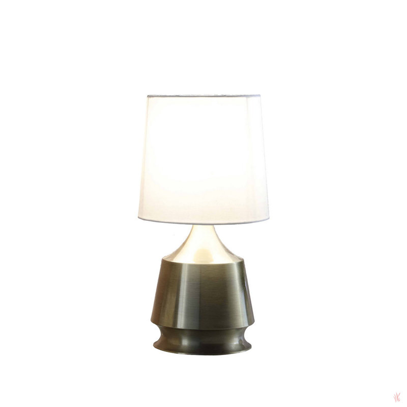 14-Inch Ellis Antique Brass Metal Table Lamp