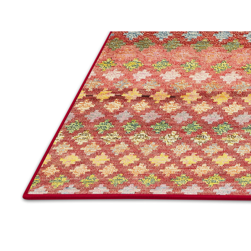 Tapis rouge à motif géométrique, Rectangle 8 pi x 12 pi