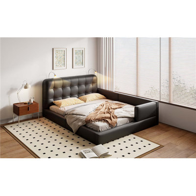 Queen Size Upholstered Platform Bed With 2 Reading Lights by Latitude Run