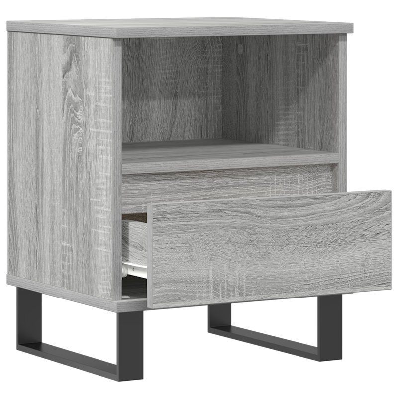 Molla 40cm W Manufactured Wood Bedside Table, Individual, Grey Sonoma