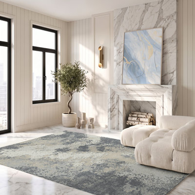 Abstract Machine Printed Area Rug