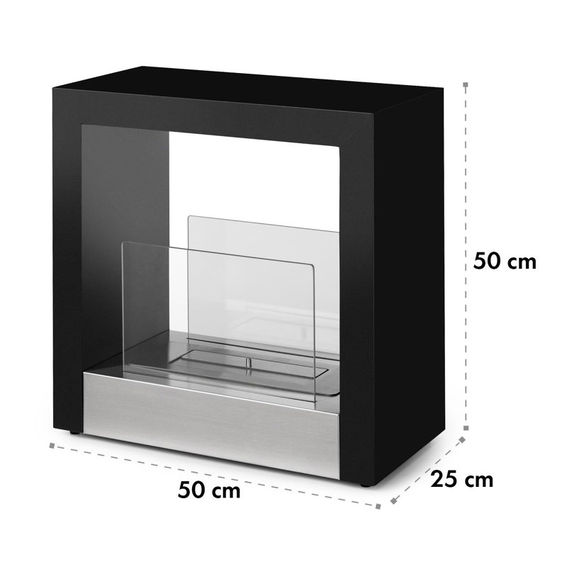 Klarstein 50cm W Black Ethanol Fireplace