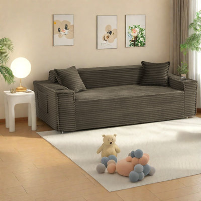 Compression Sofas 80 Inch Foam Spring Modern Couch For Compact Home