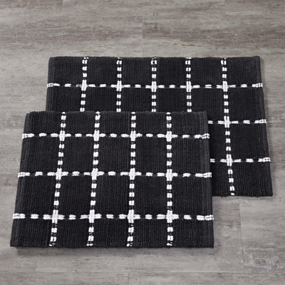 Farmhouse Windowpane 2-Piece Bath Rug Set