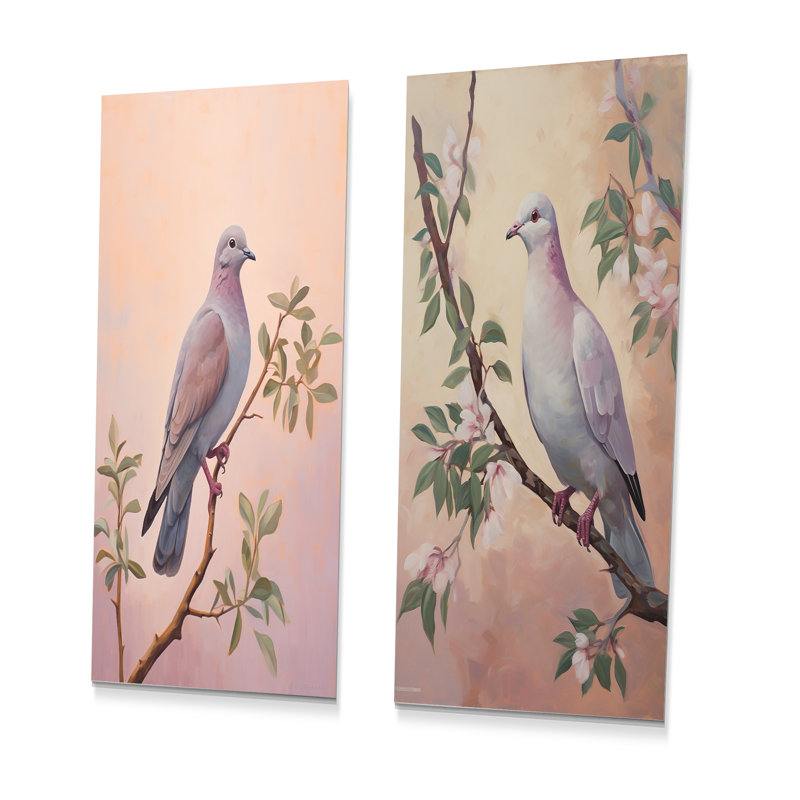 Ensemble de 2 impressions colombe Doves, H 28 po x l 24 po