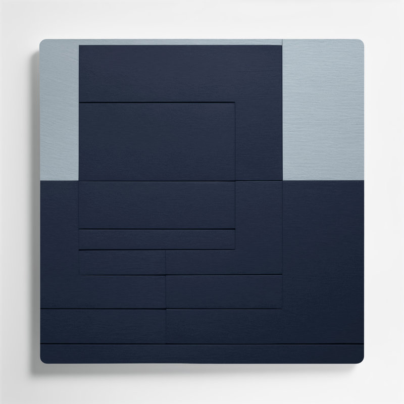 Minimalisme 68, art mural gris en métal, H 12 po x l 12 po