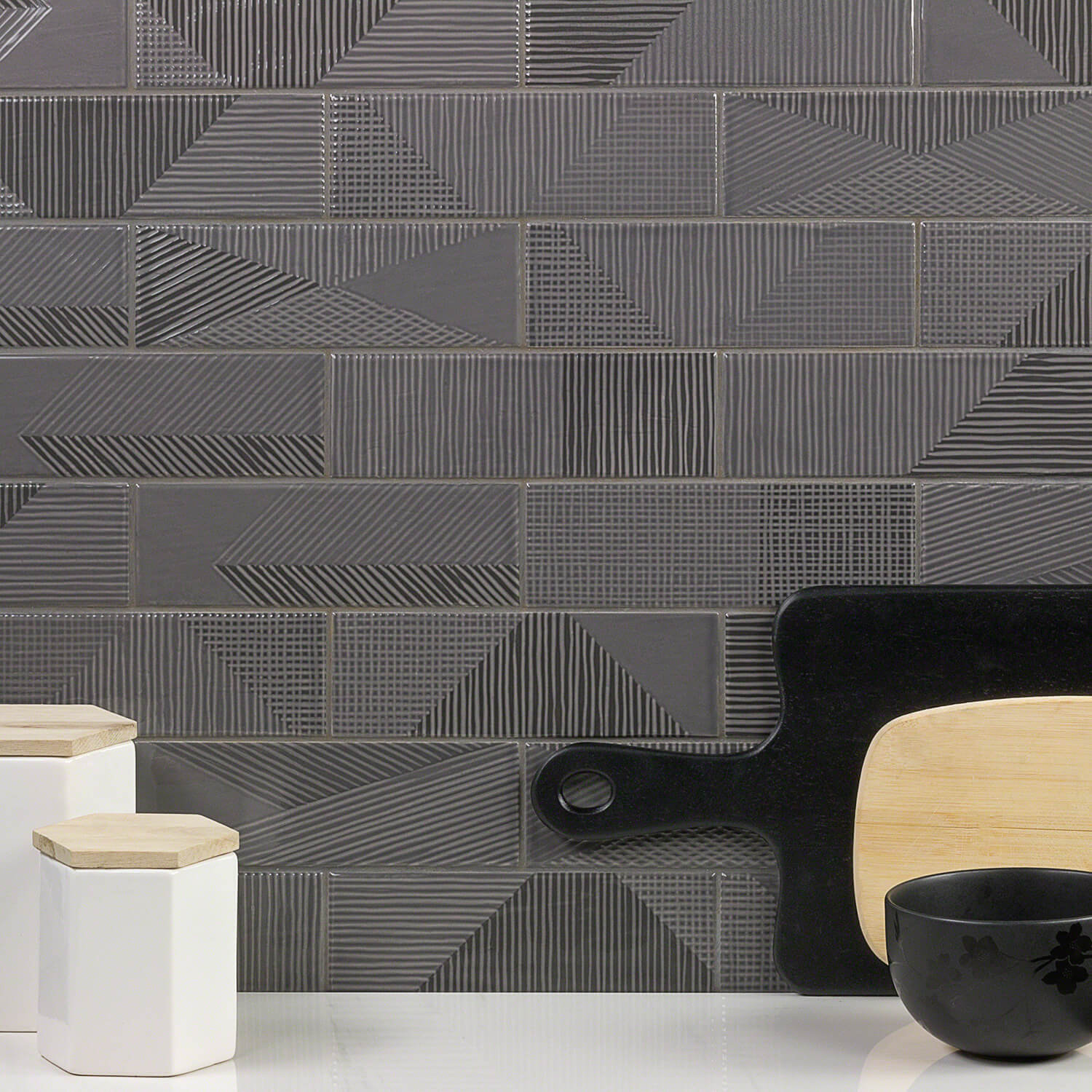 Archer 2" x 8" Ceramic Brick Look Subway Tile (5.38 sq. ft. / case), Graphite