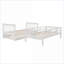 Lit simple superposé simple avec lit gigogne, structure en bois de pin et en panneau de fibres à densité moyenne, rangement pour escalier, aucun sommier nécessaire, blanc pour chambre à coucher / dortoir / adultes-2064636017
