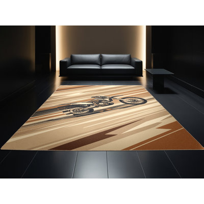 Tapis à rayures rustique moderne pour le vélo tout-terrain lavable à la machine