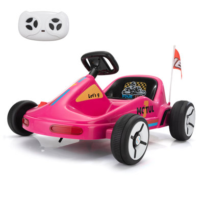 12v Kids Go Kart, Outdoor Battery Powered Ride On Car For Boys And Girls Aged 3-8, Childrens Electronic Toy Go Kart With 2 Speed Modes, Remote Control,bluetooth