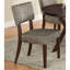 Ensemble de 2 chaises d'appoint en tissu gris et finition espresso Drake
