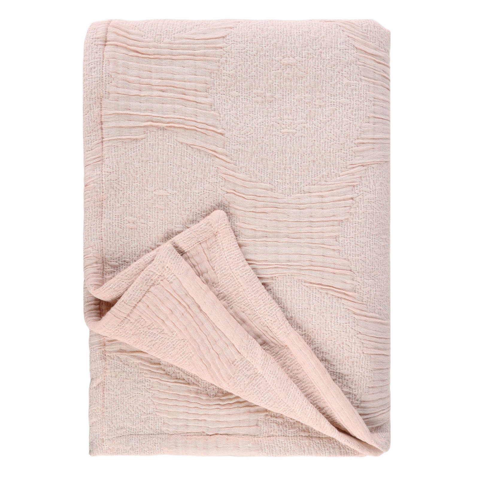 Cotton Coverlet Set, Throw Coverlet, Blush