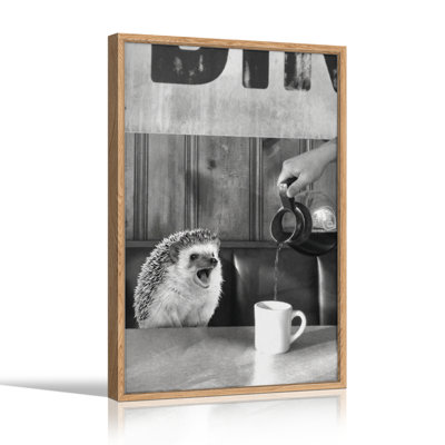 Hedgehog Tea Canvas Wall Art Oil Painting Print Set Of 1