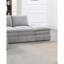 Fauteuil moderne sans accoudoirs, coussin triple, tissu suède, design contemporain gris de salon, suède, coussin