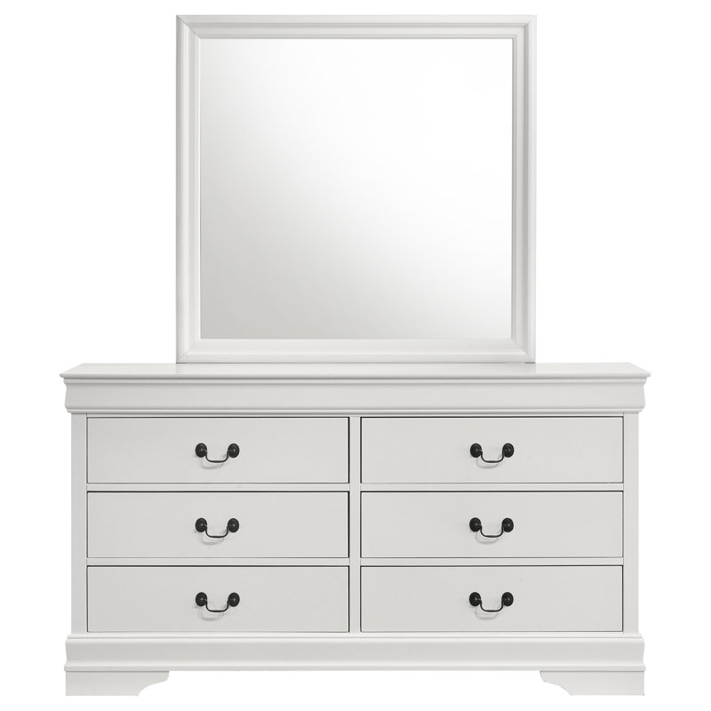 Doytcho 6-drawer Dresser and Mirror White, White