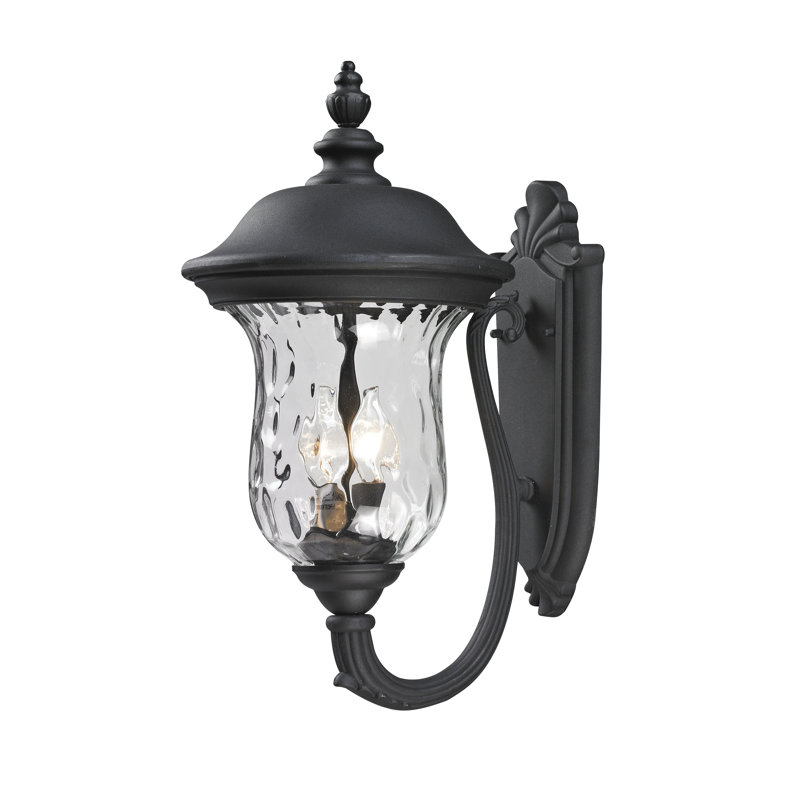Lanterne murale en verre Antkeo, Noir, H 19,5 po x l 10 po
