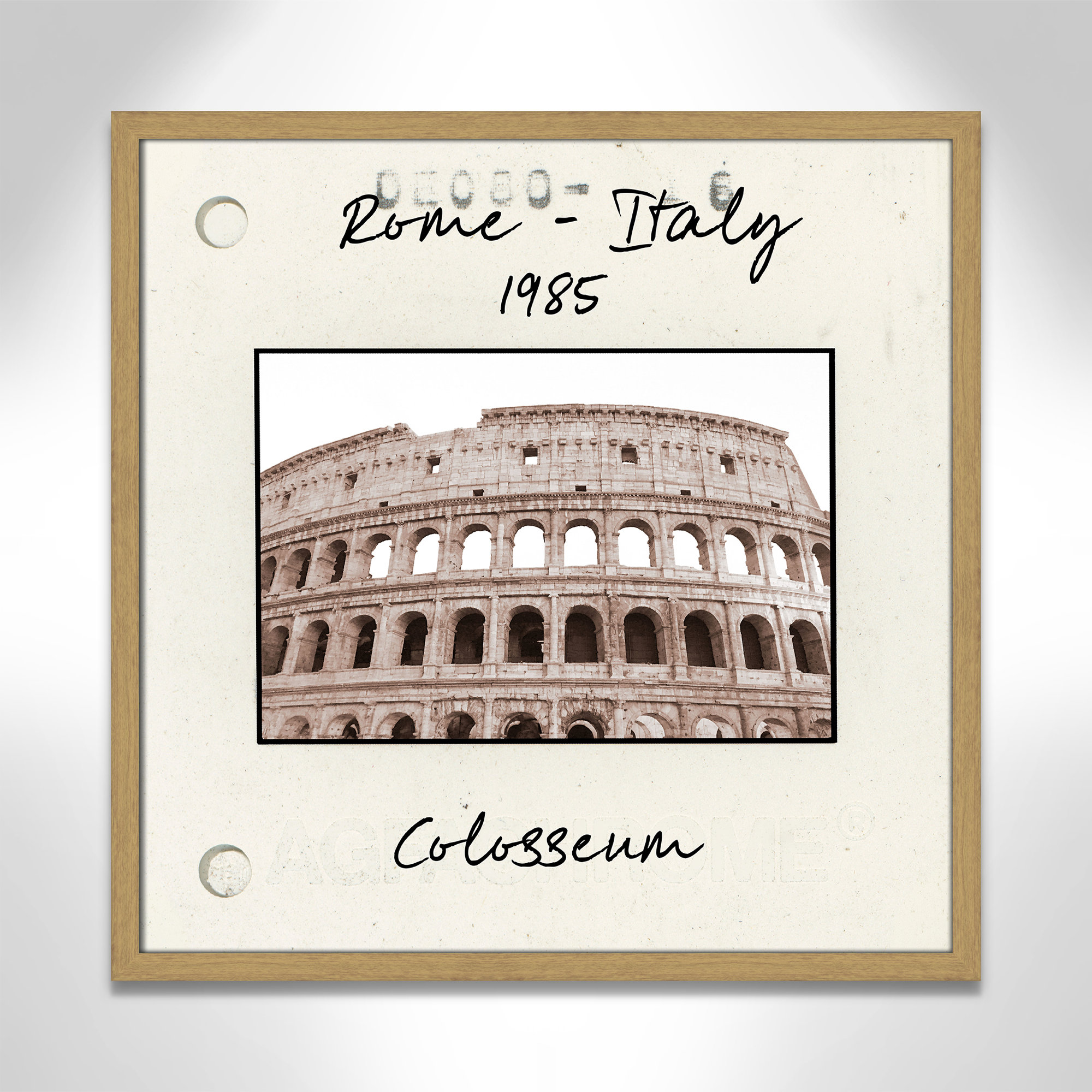 Rome, Italy - Colosseum Print by Natalie Carpentieri, Natural Single Picture Framed Paper, 23.5" H x 23.5" W x 0.75" D